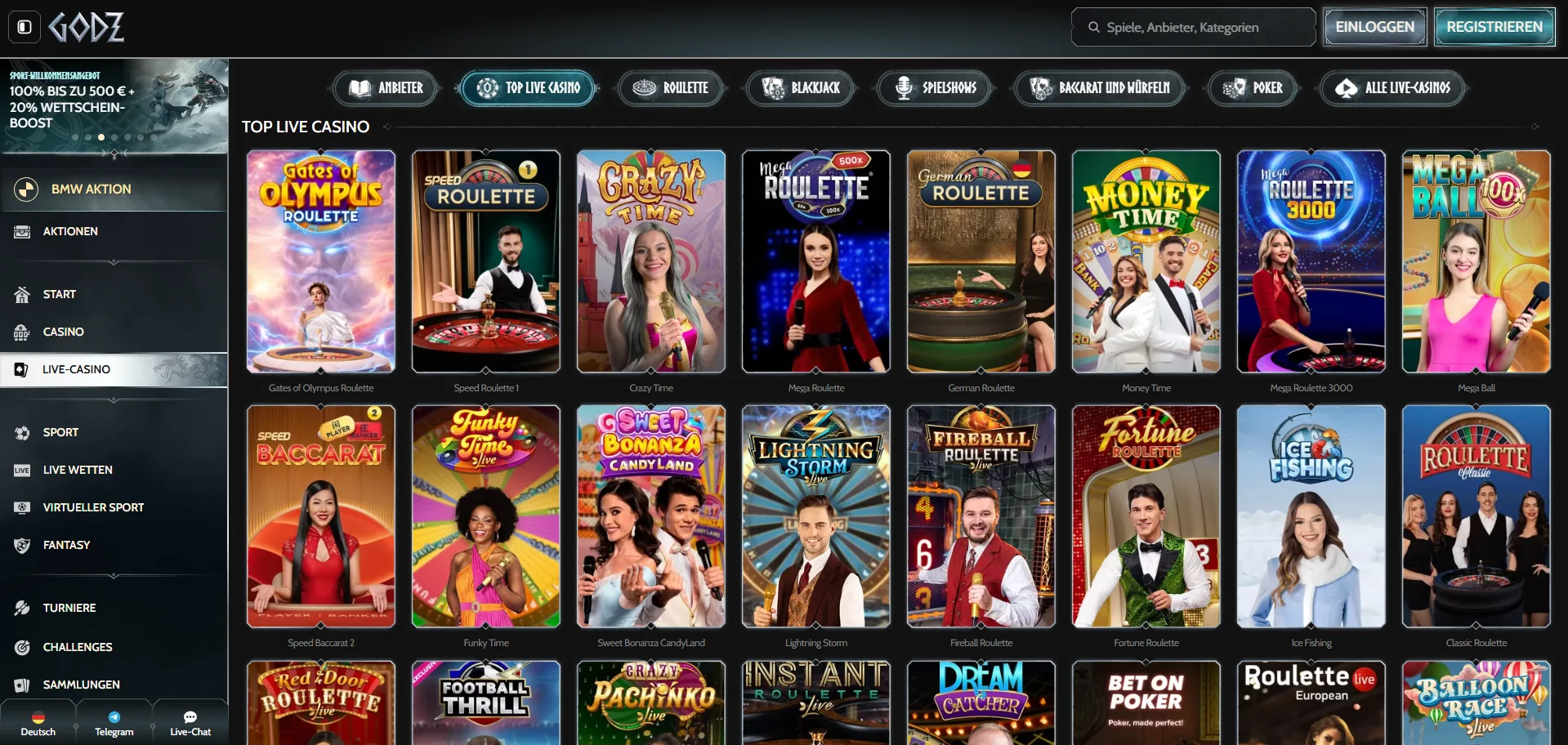 Godz Casino Bonus
